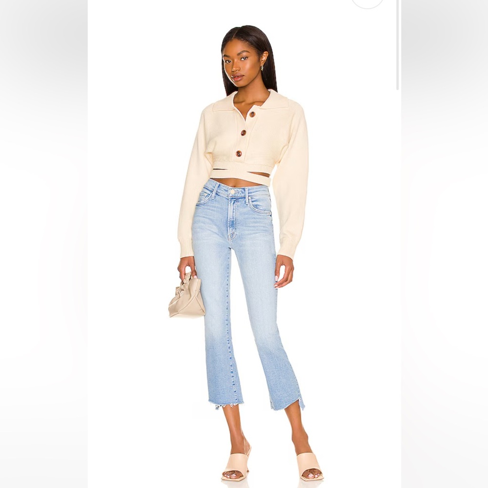 Mother The Insider Crop Step Fray jeans